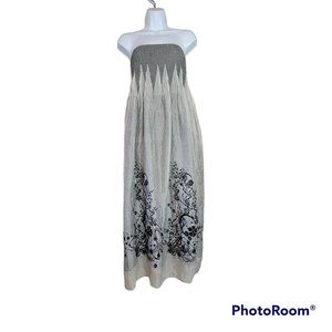 Lapis Antrhopologie Women's OS Gray Tube Top Dress w/embroidery Boho